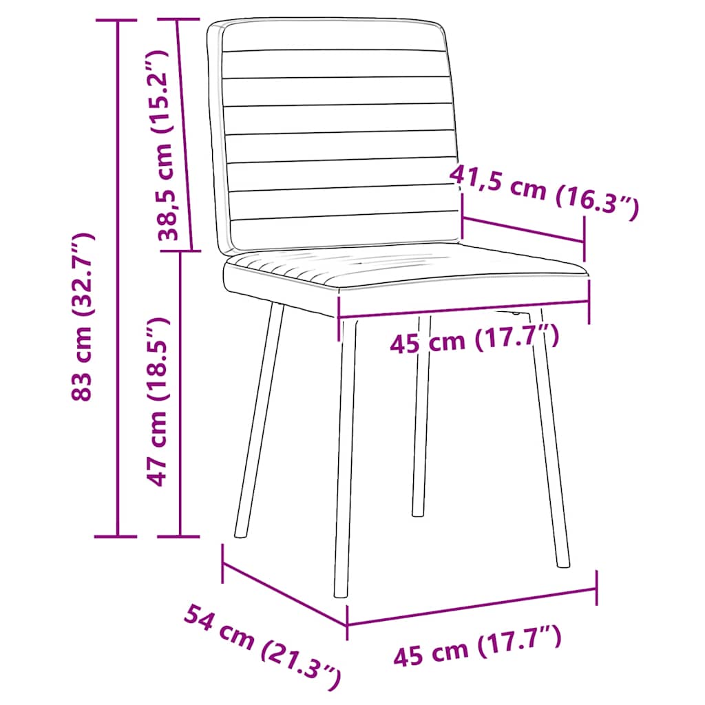 Chaises à manger lot de 6 gris foncé velours - XIOS