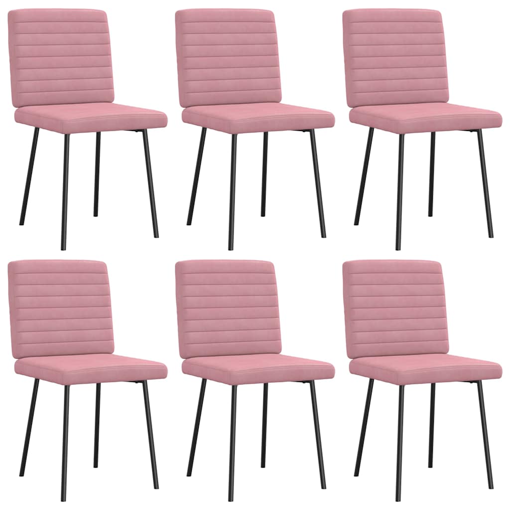 Chaises à manger lot de 6 rose velours - XIOS