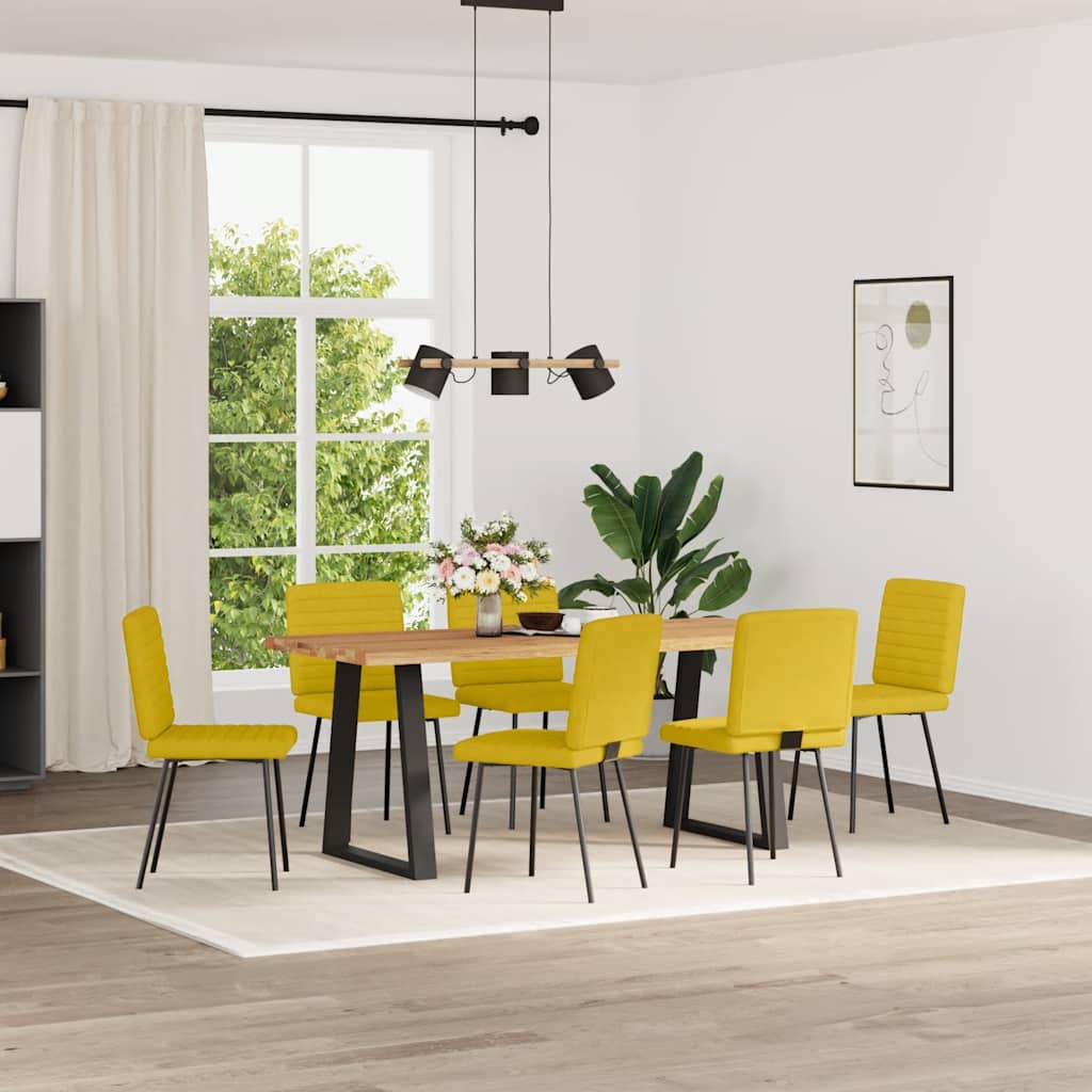 Chaises à manger lot de 6 jaune velours - XIOS