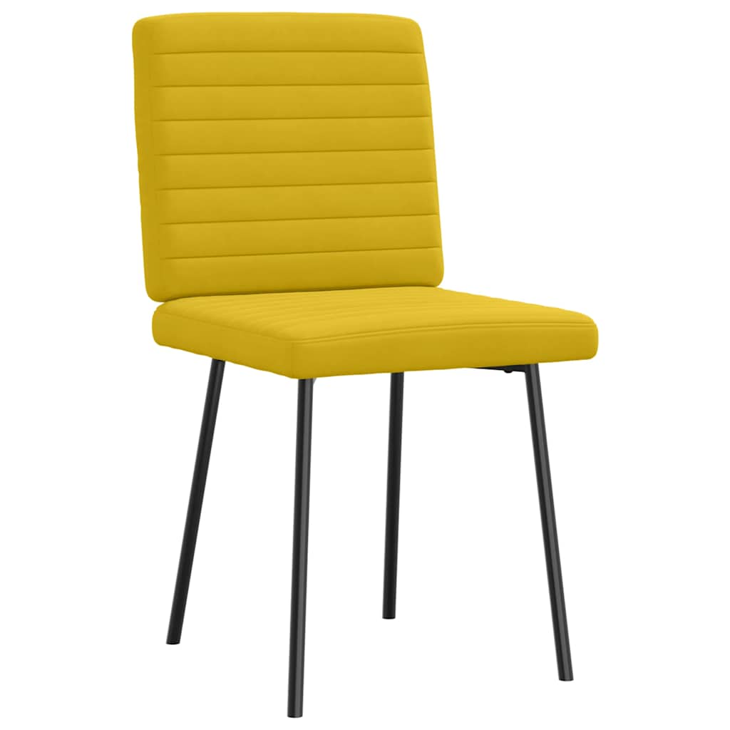Chaises à manger lot de 6 jaune velours - XIOS