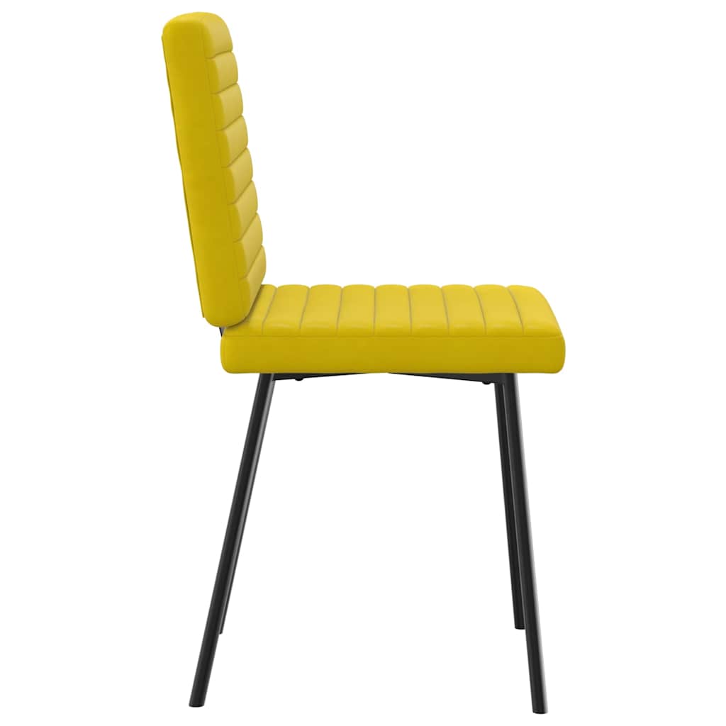 Chaises à manger lot de 6 jaune velours - XIOS