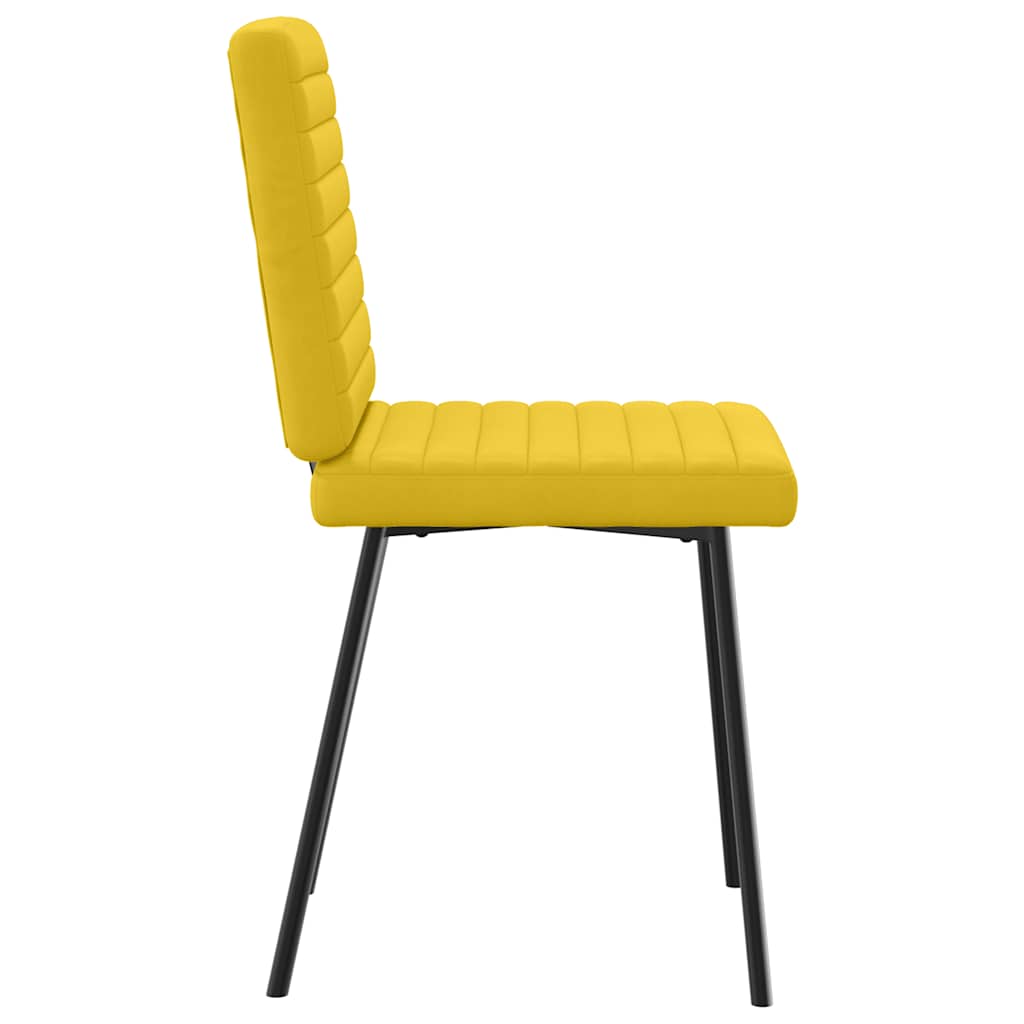Chaises à manger lot de 6 jaune velours - XIOS