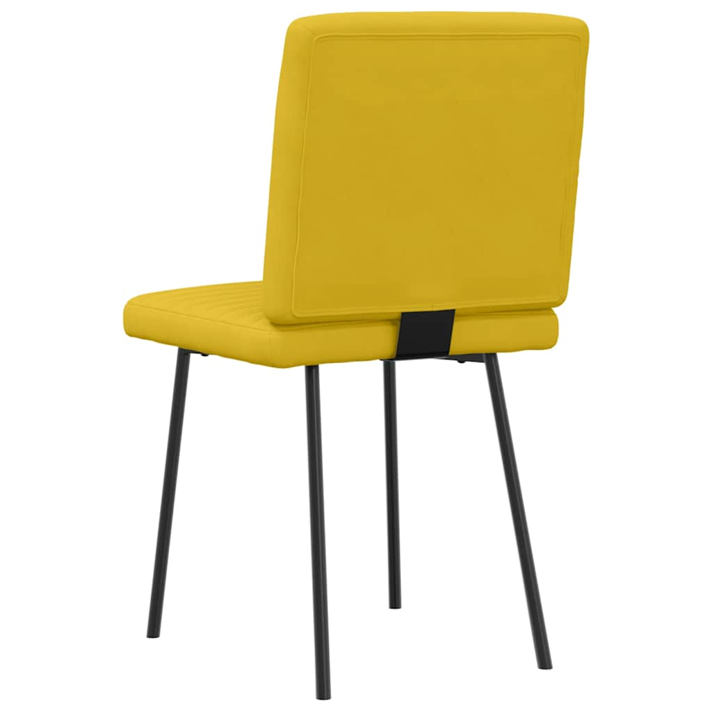 Chaises à manger lot de 6 jaune velours - XIOS