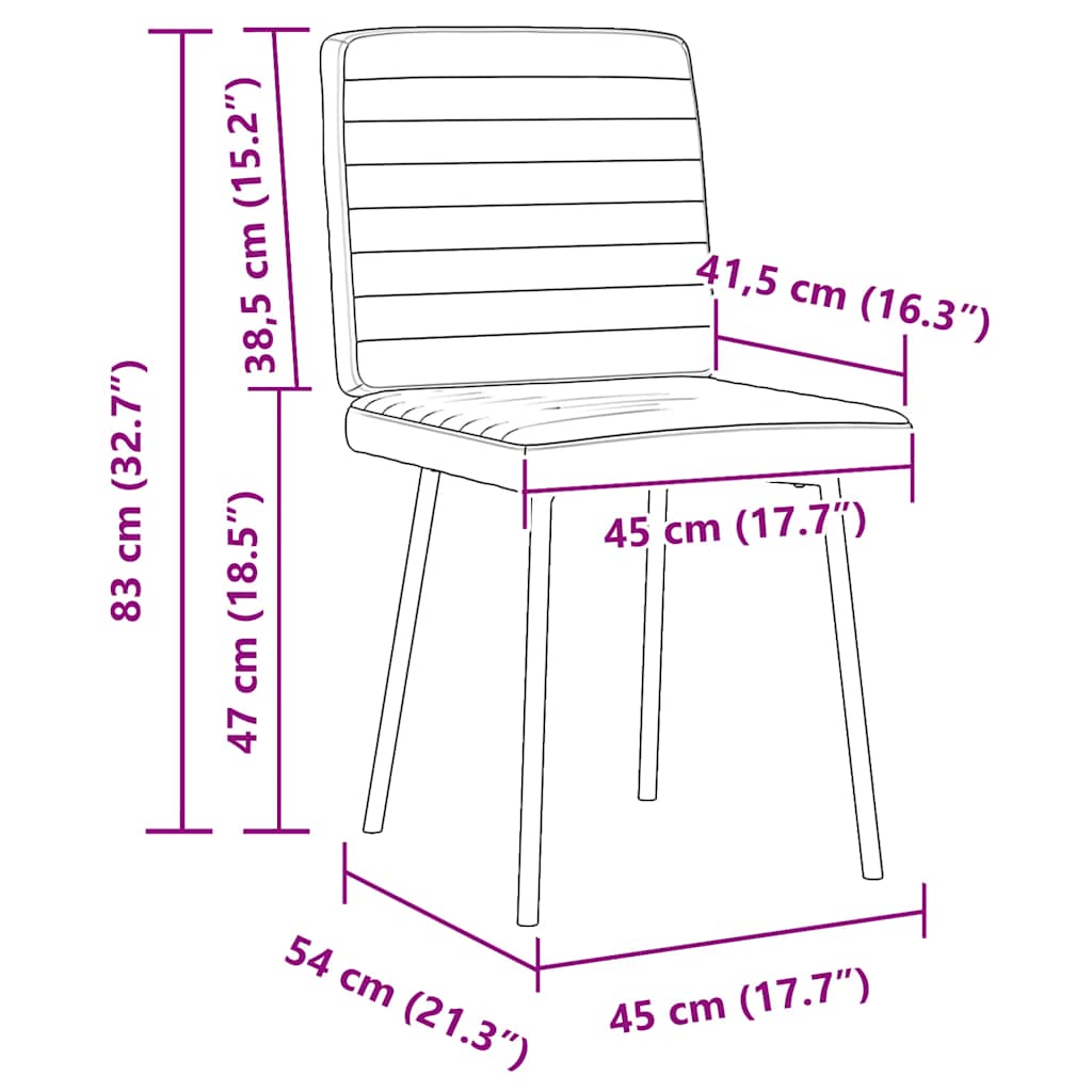 Chaises à manger lot de 6 jaune velours - XIOS