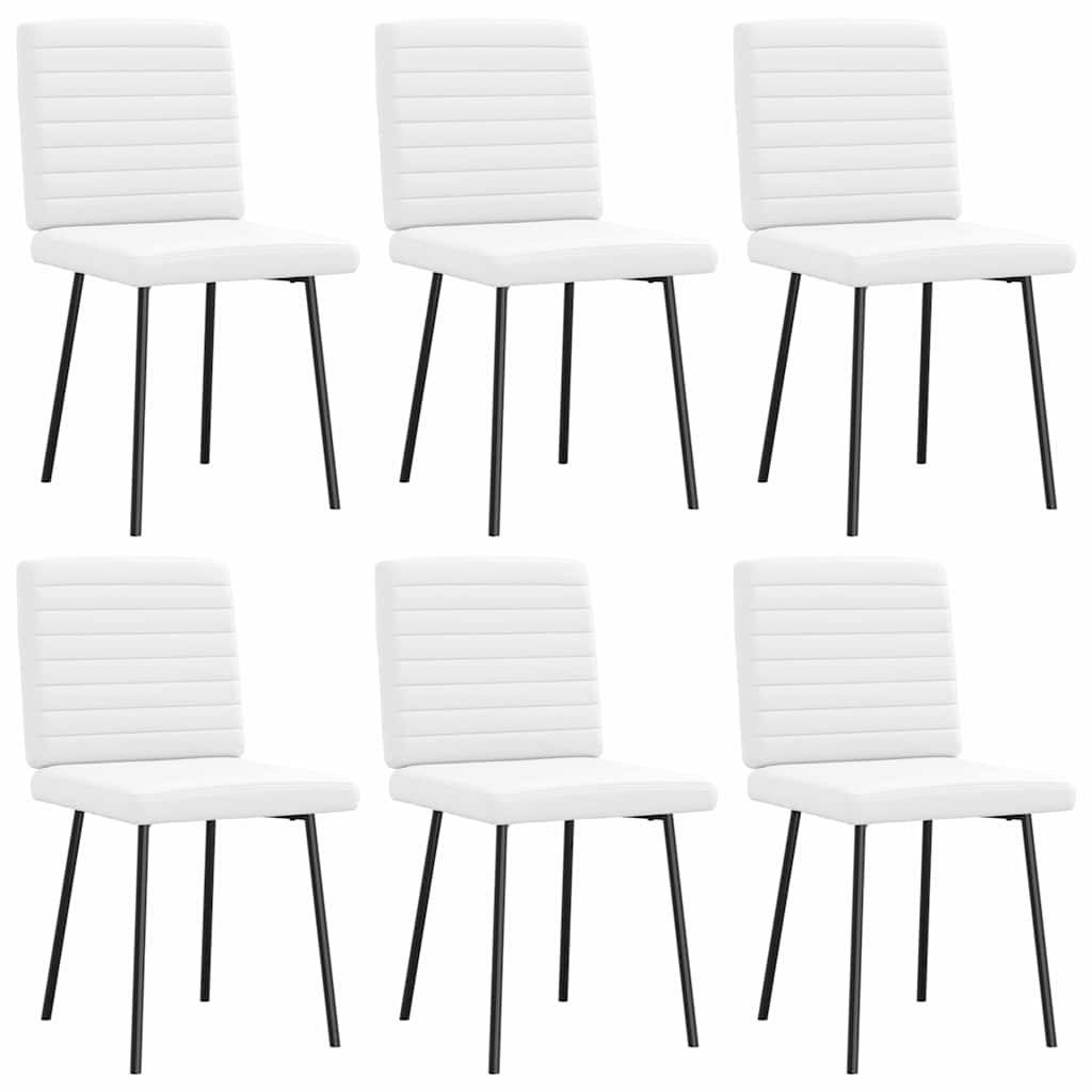 Chaises à manger lot de 6 blanc similicuir - XIOS