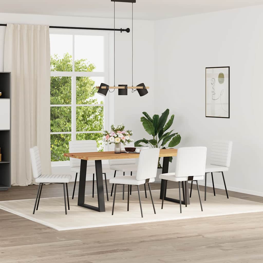 Chaises à manger lot de 6 blanc similicuir - XIOS