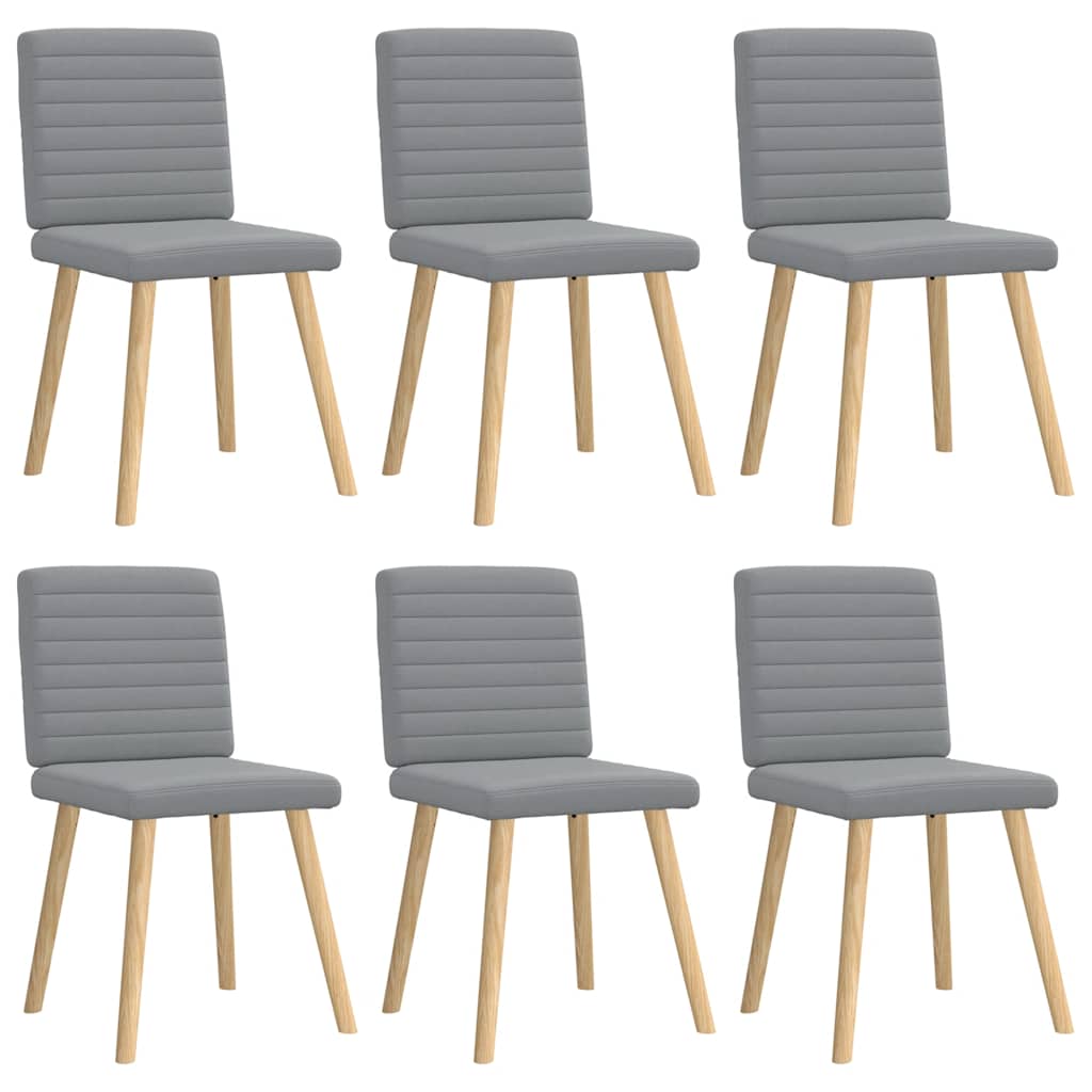 Chaises à manger lot de 6 gris clair tissu - XIOS