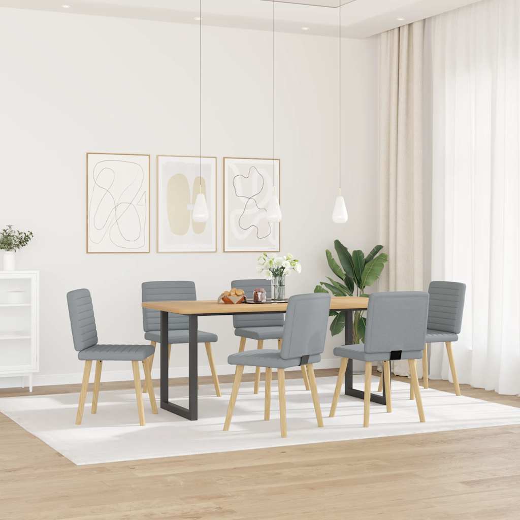 Chaises à manger lot de 6 gris clair tissu - XIOS