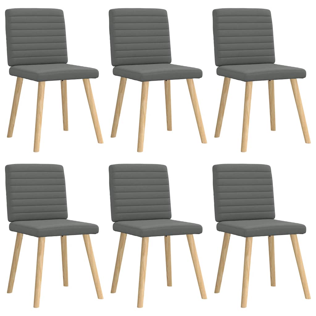 Chaises à manger lot de 6 gris foncé tissu - XIOS