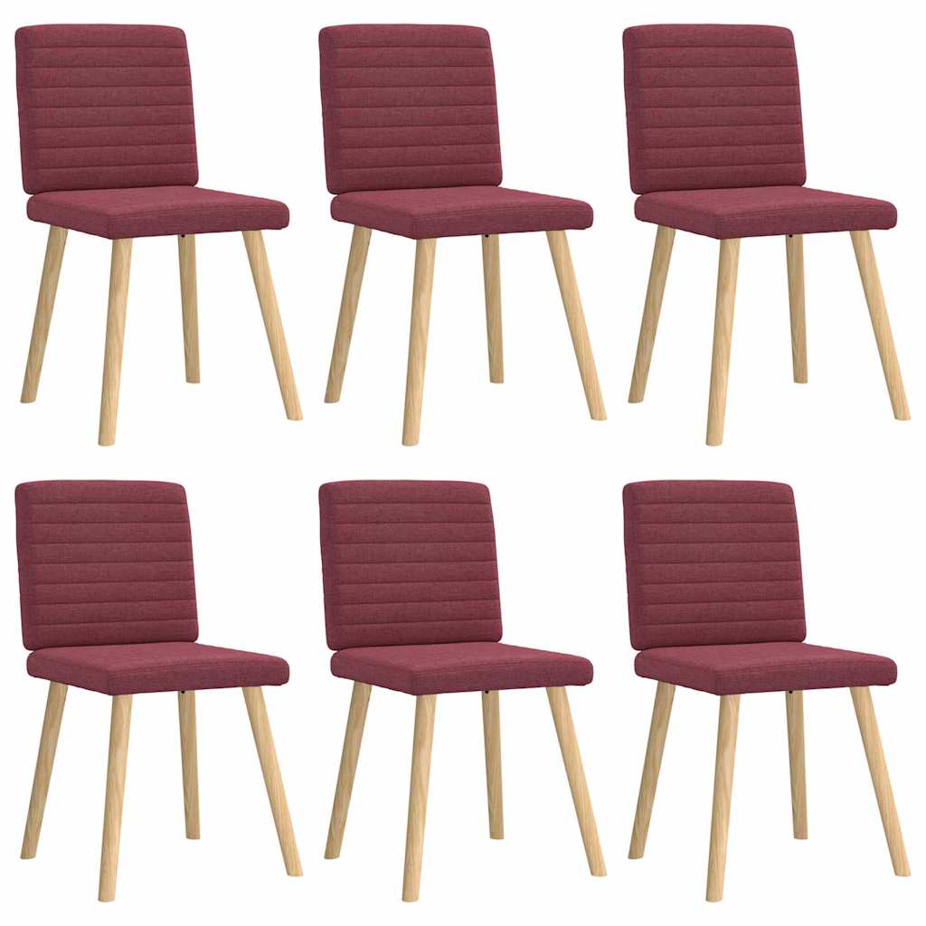Chaises à manger lot de 6 rouge bordeaux tissu - XIOS