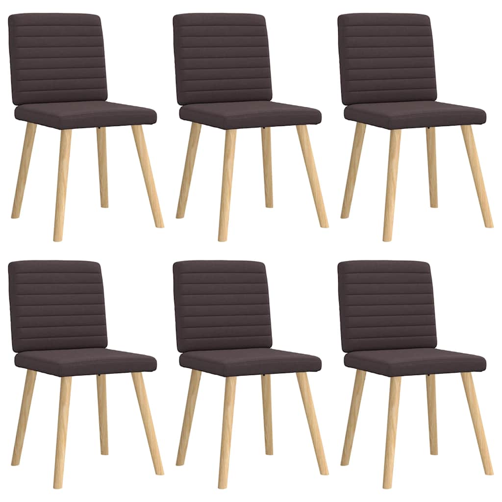 Chaises à manger lot de 6 marron foncé tissu - XIOS