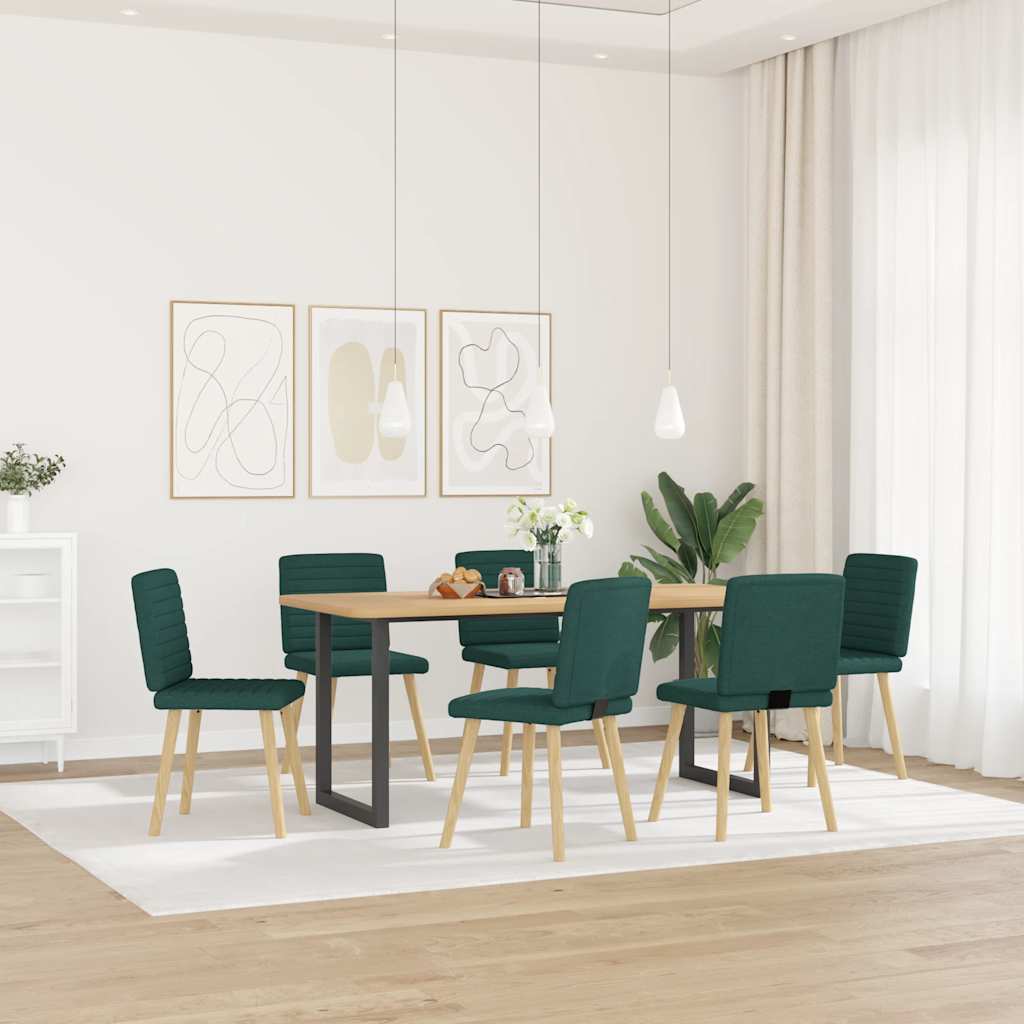 Chaises à manger lot de 6 vert foncé tissu - XIOS