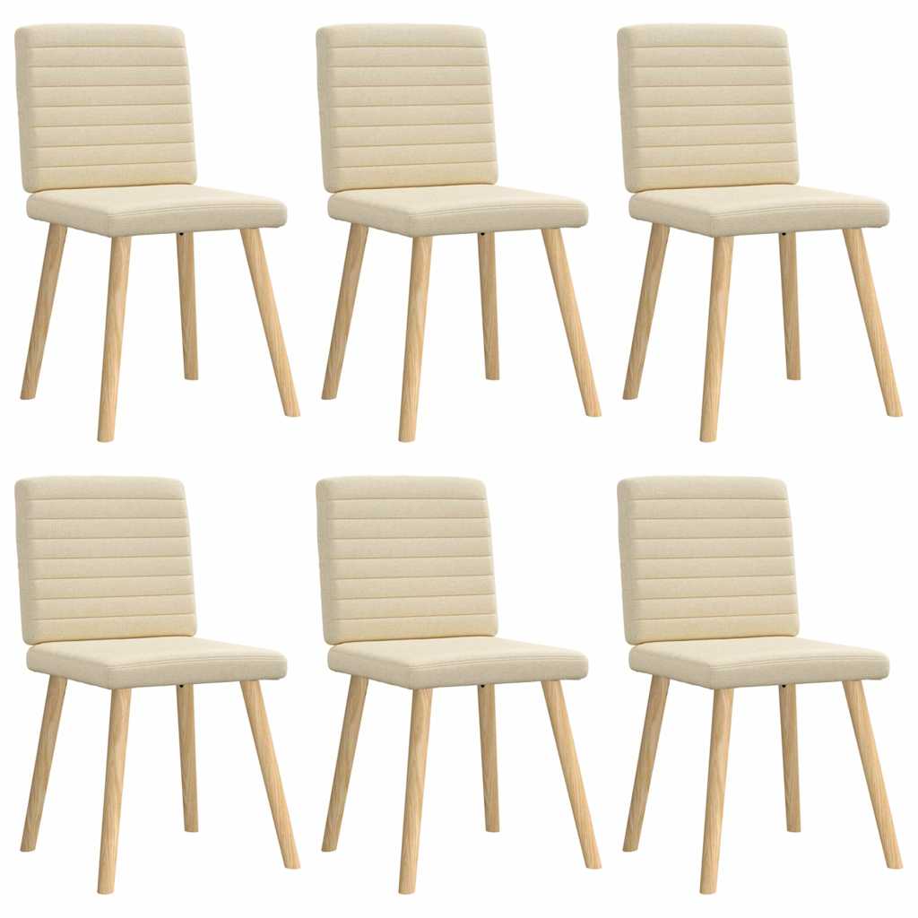 Chaises à manger lot de 6 crème tissu - XIOS