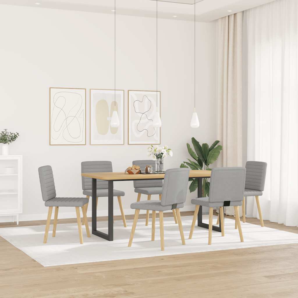 Chaises à manger lot de 6 gris nuage tissu - XIOS