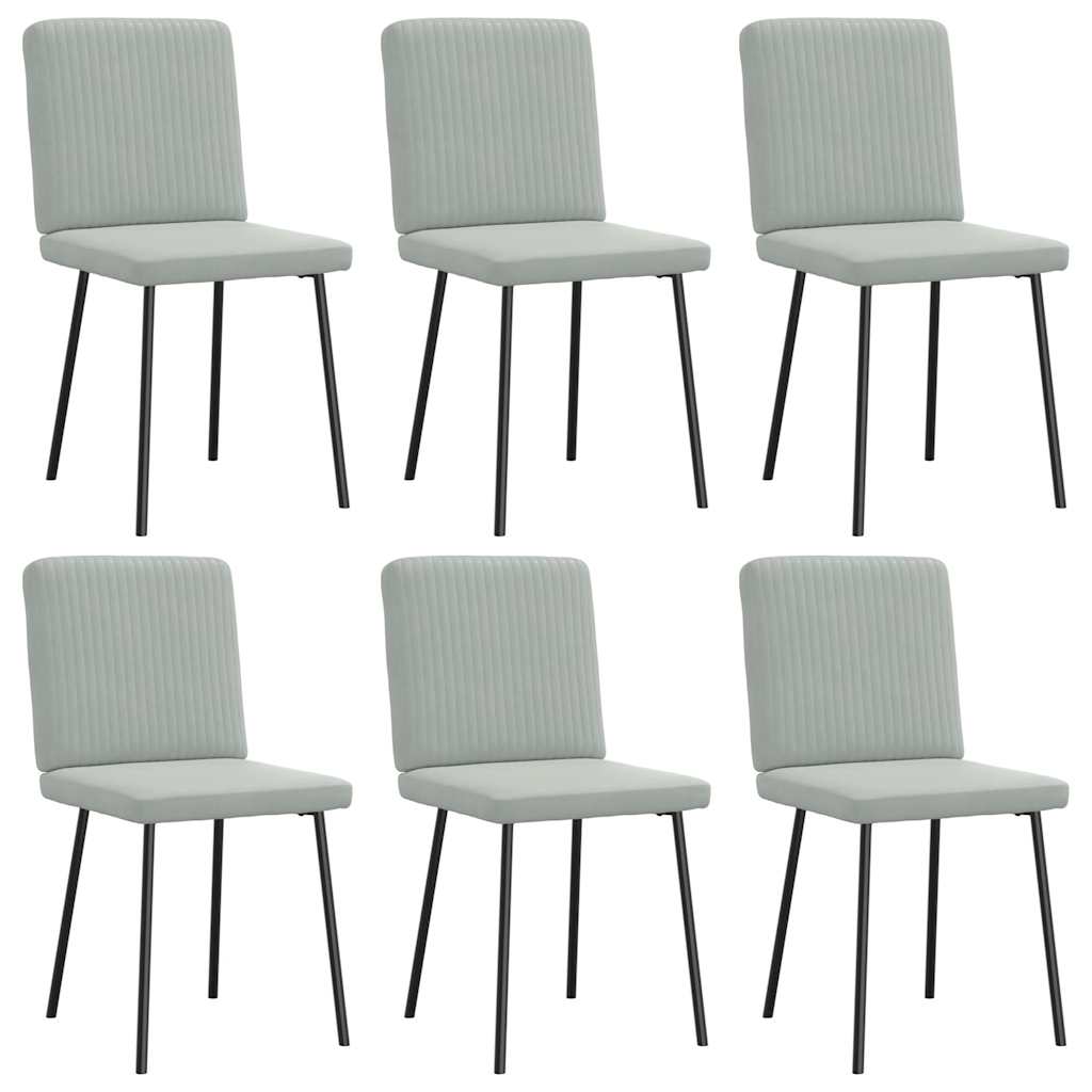Chaises à manger lot de 6 gris clair velours - XIOS