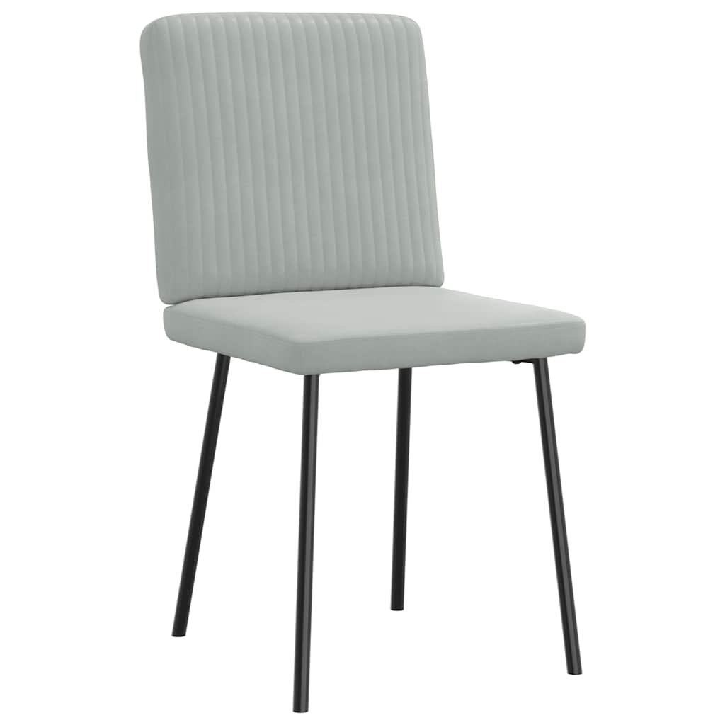 Chaises à manger lot de 6 gris clair velours - XIOS