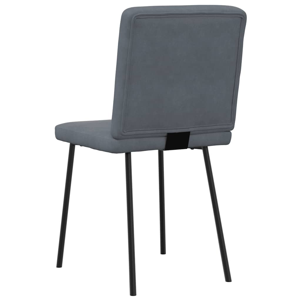 Chaises à manger lot de 6 gris foncé velours - XIOS