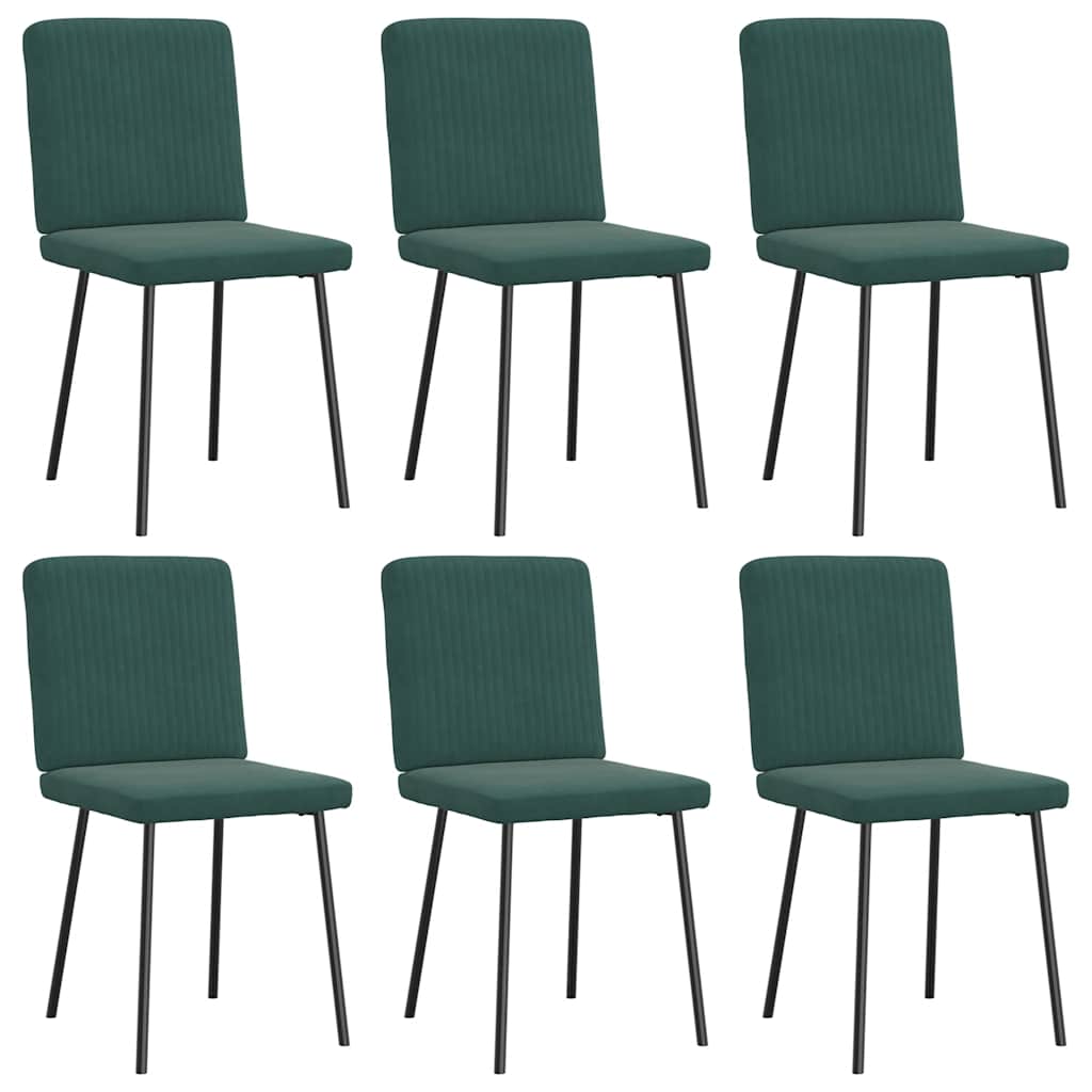 Chaises à manger lot de 6 vert foncé velours - XIOS