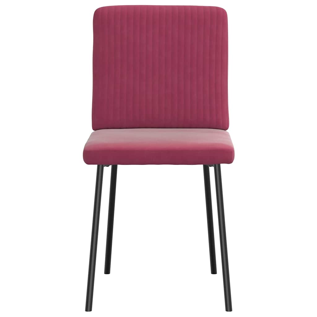 Chaises à manger lot de 6 rouge bordeaux velours - XIOS