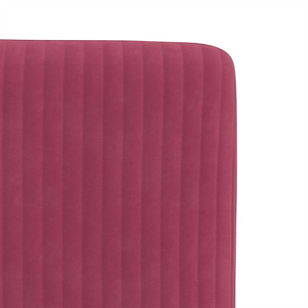 Chaises à manger lot de 6 rouge bordeaux velours - XIOS