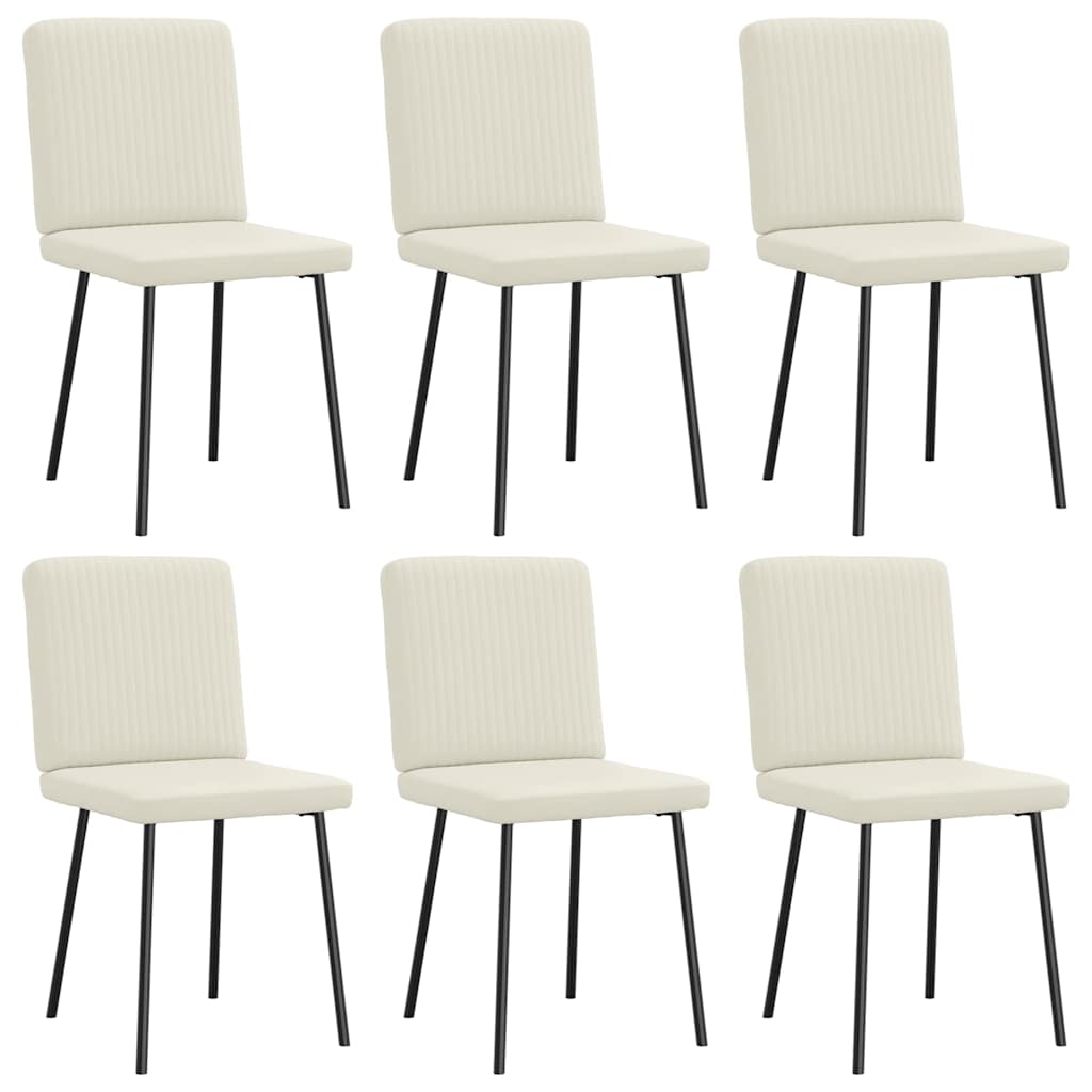 Chaises à manger lot de 6 crème velours - XIOS
