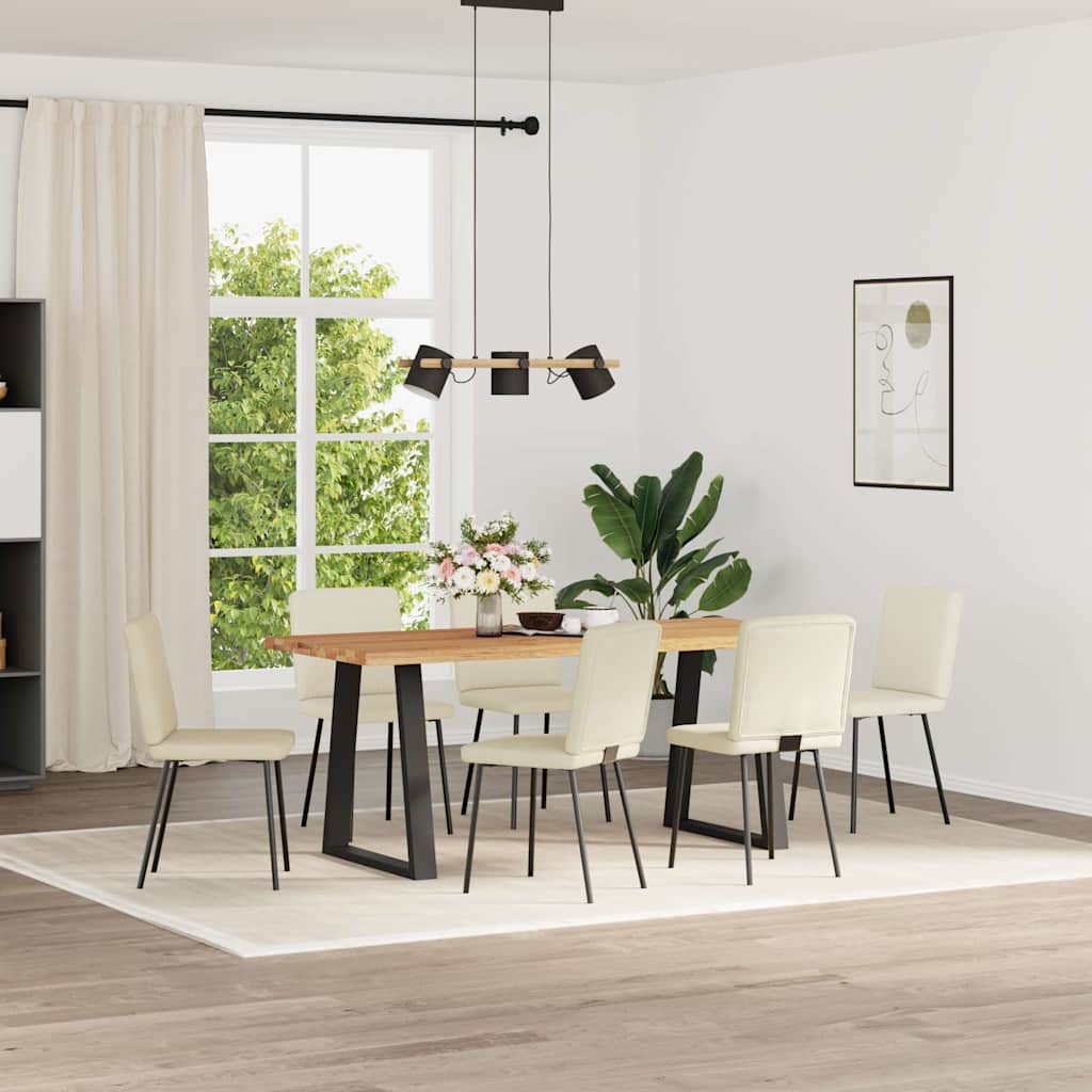 Chaises à manger lot de 6 crème velours - XIOS