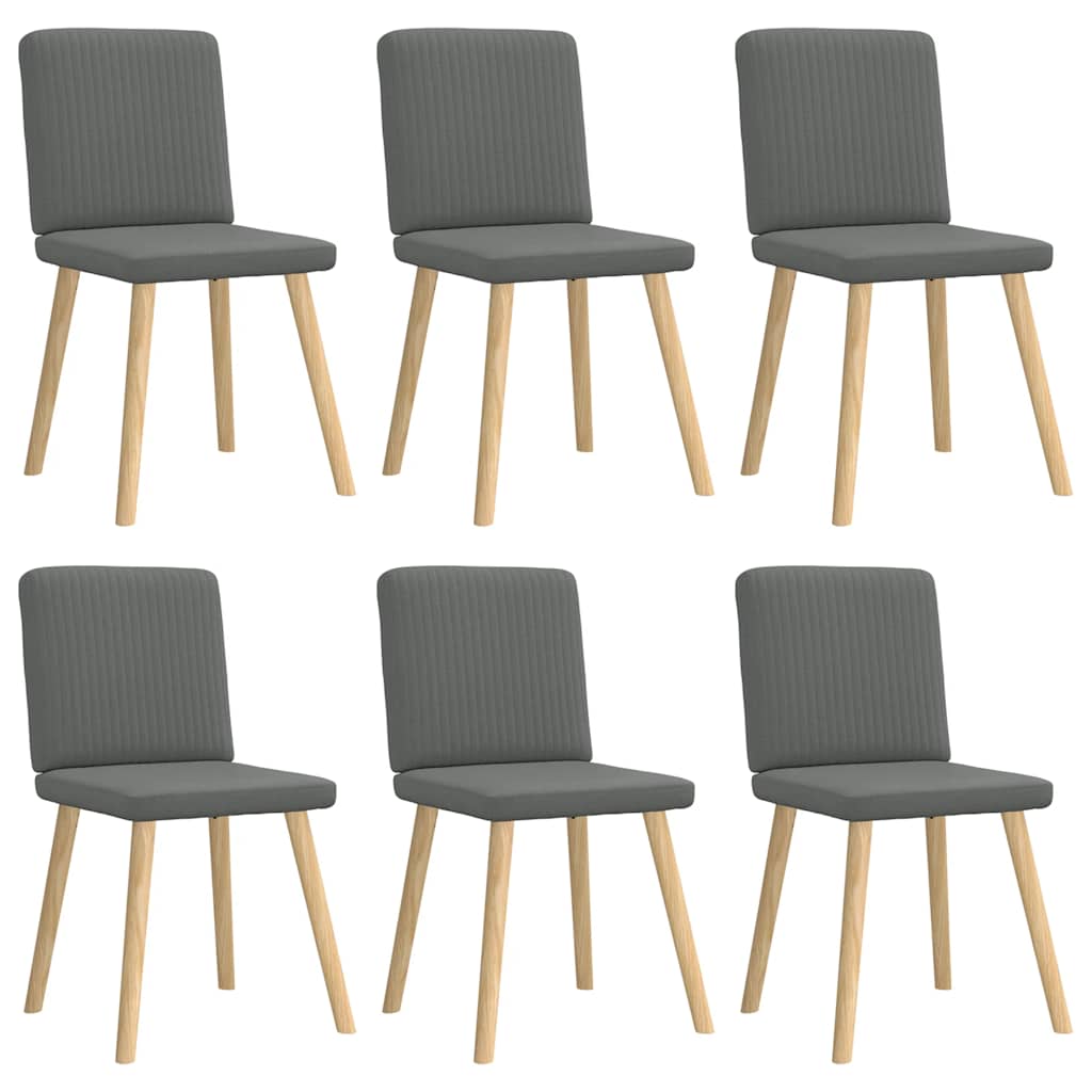 Chaises à manger lot de 6 gris foncé tissu - XIOS