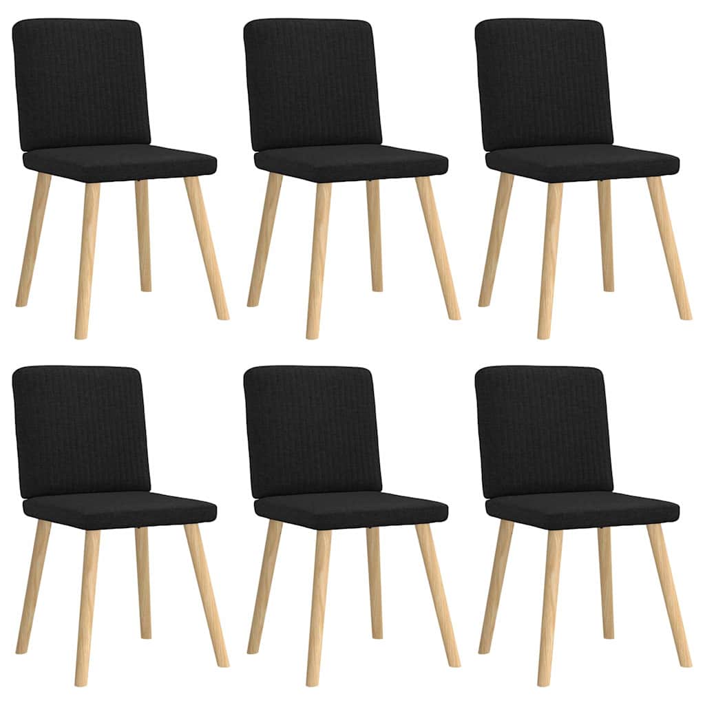Chaises à manger lot de 6 noir tissu - XIOS