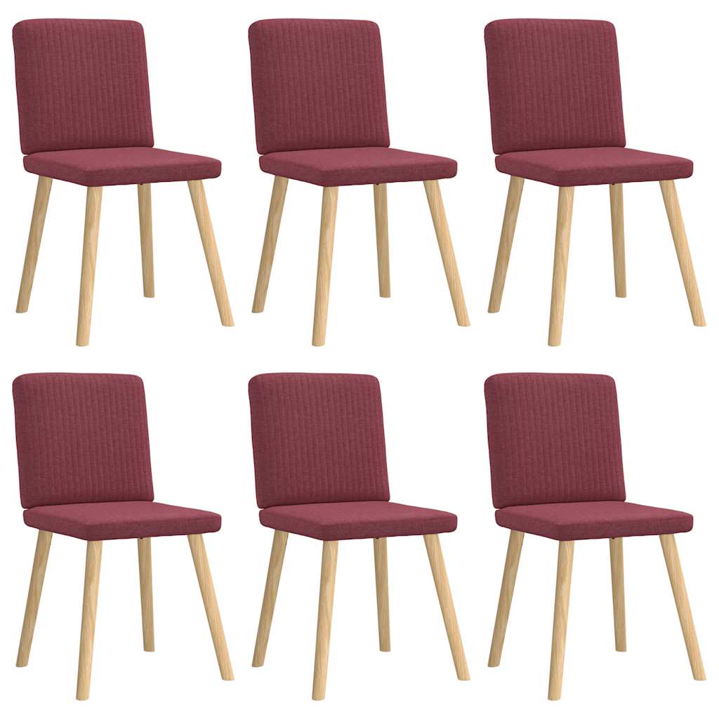 Chaises à manger lot de 6 rouge bordeaux tissu - XIOS