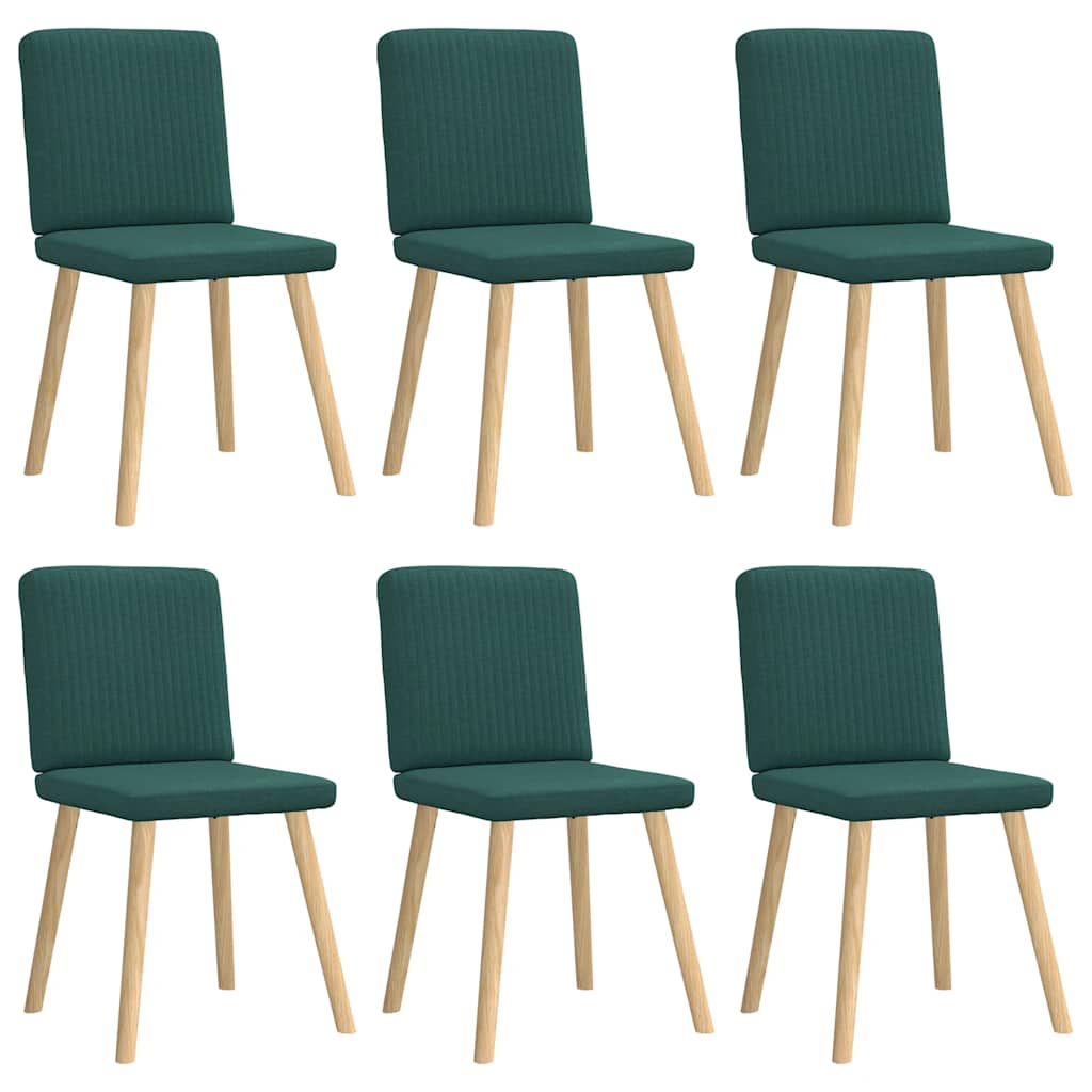 Chaises à manger lot de 6 vert foncé tissu - XIOS