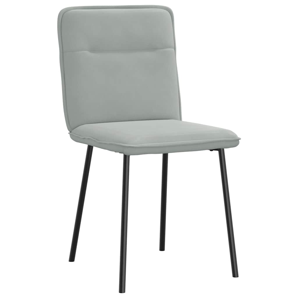 Chaises à manger lot de 6 gris clair velours - XIOS