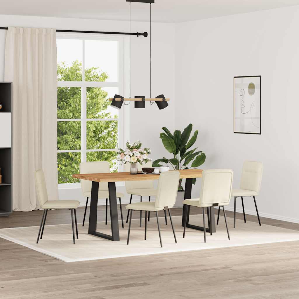 Chaises à manger lot de 6 crème velours - XIOS