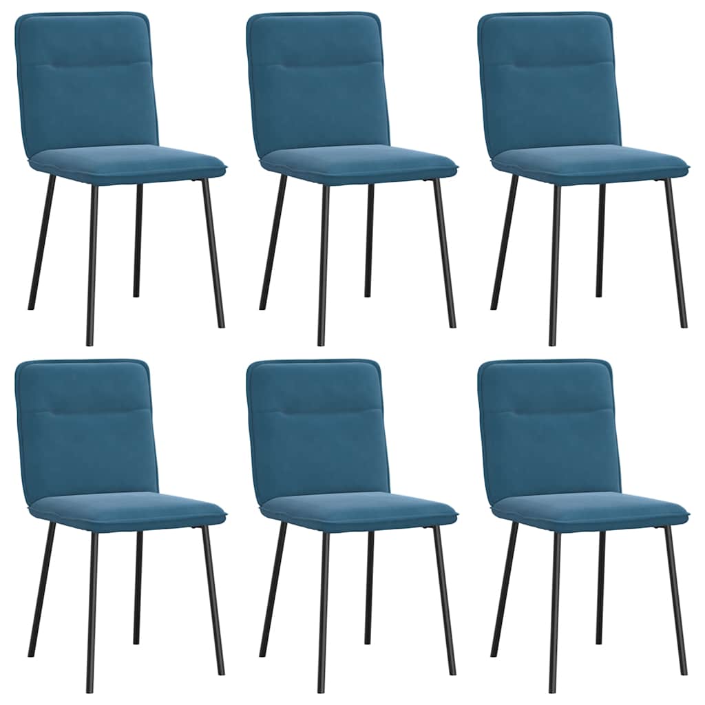 Chaises à manger lot de 6 bleu velours - XIOS