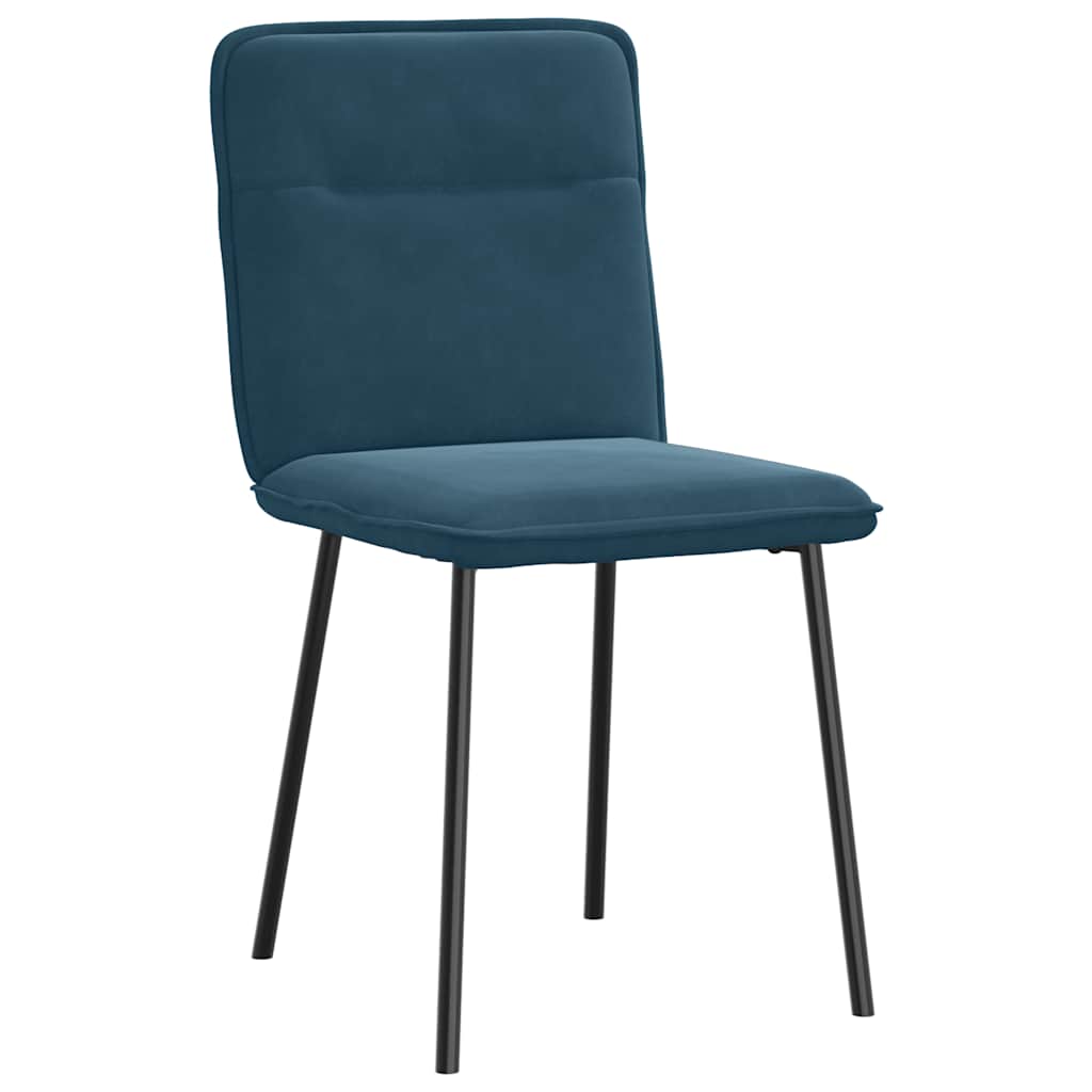 Chaises à manger lot de 6 bleu velours - XIOS