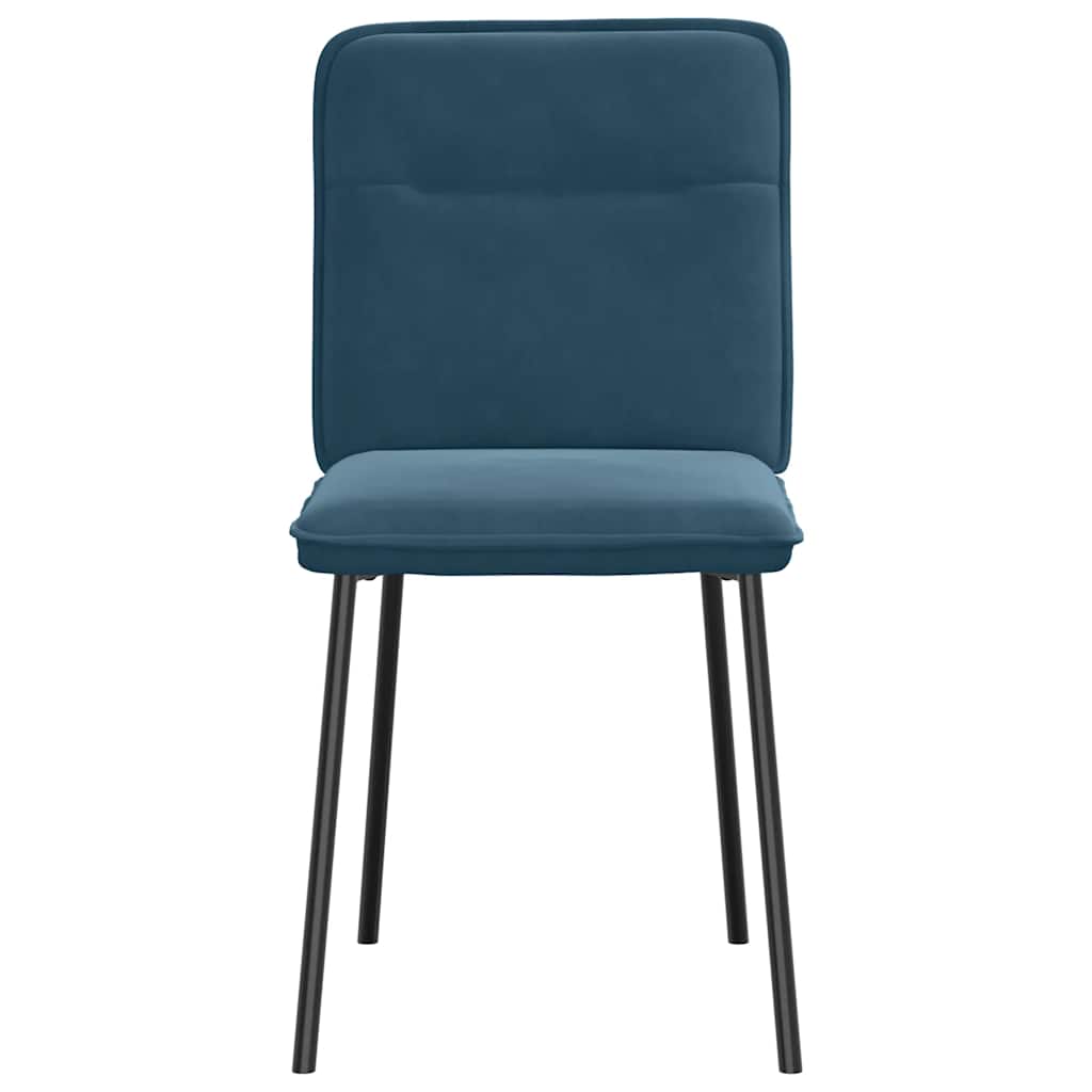Chaises à manger lot de 6 bleu velours - XIOS