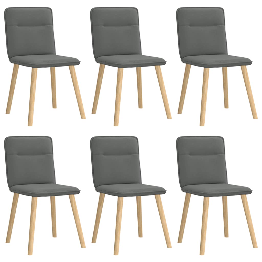 Chaises à manger lot de 6 gris foncé tissu - XIOS