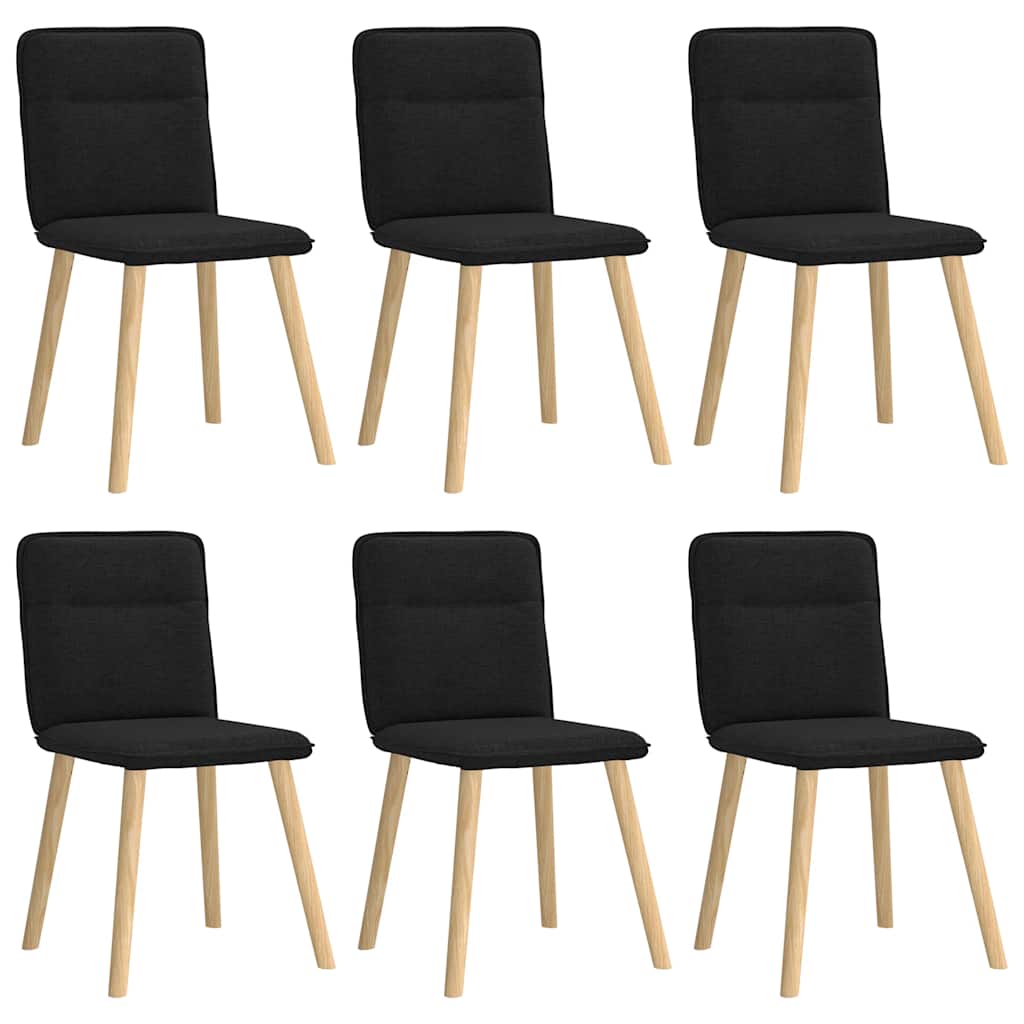 Chaises à manger lot de 6 noir tissu - XIOS