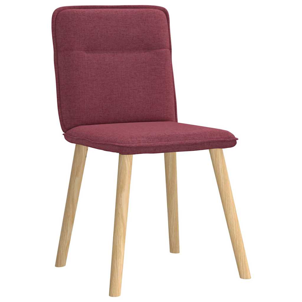 Chaises à manger lot de 6 rouge bordeaux tissu - XIOS