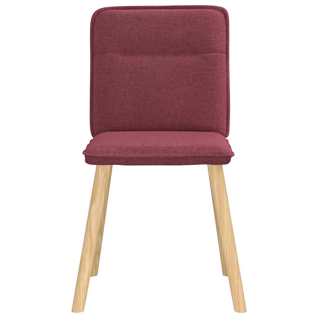 Chaises à manger lot de 6 rouge bordeaux tissu - XIOS