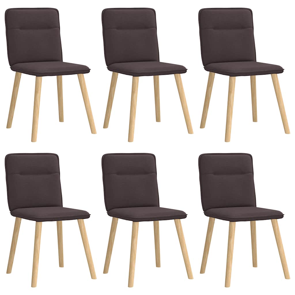 Chaises à manger lot de 6 marron foncé tissu - XIOS