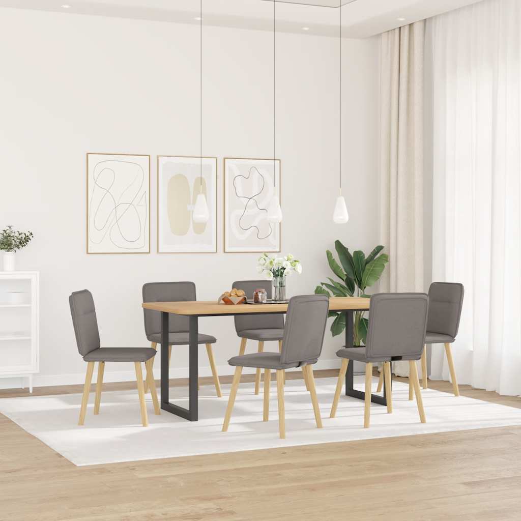 Chaises à manger lot de 6 taupe tissu - XIOS