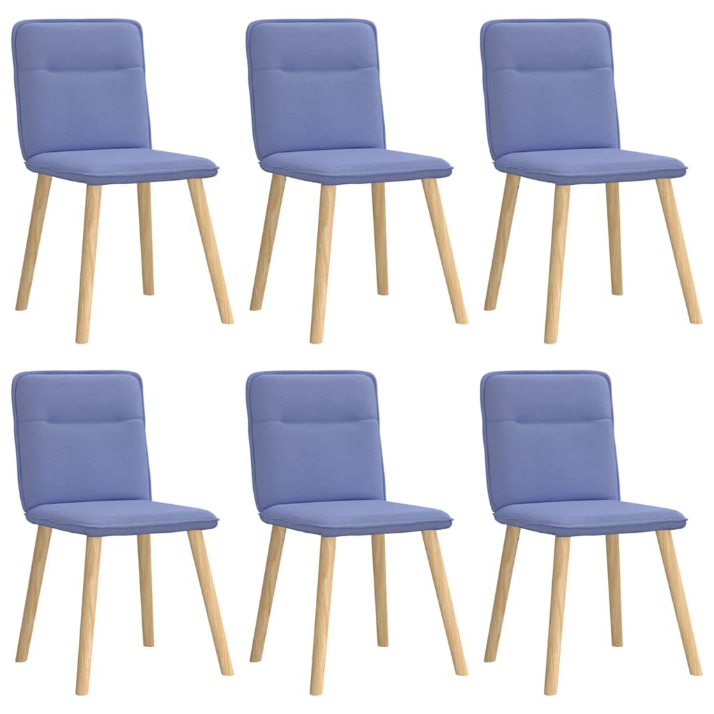 Chaises à manger lot de 6 bleu jean tissu - XIOS