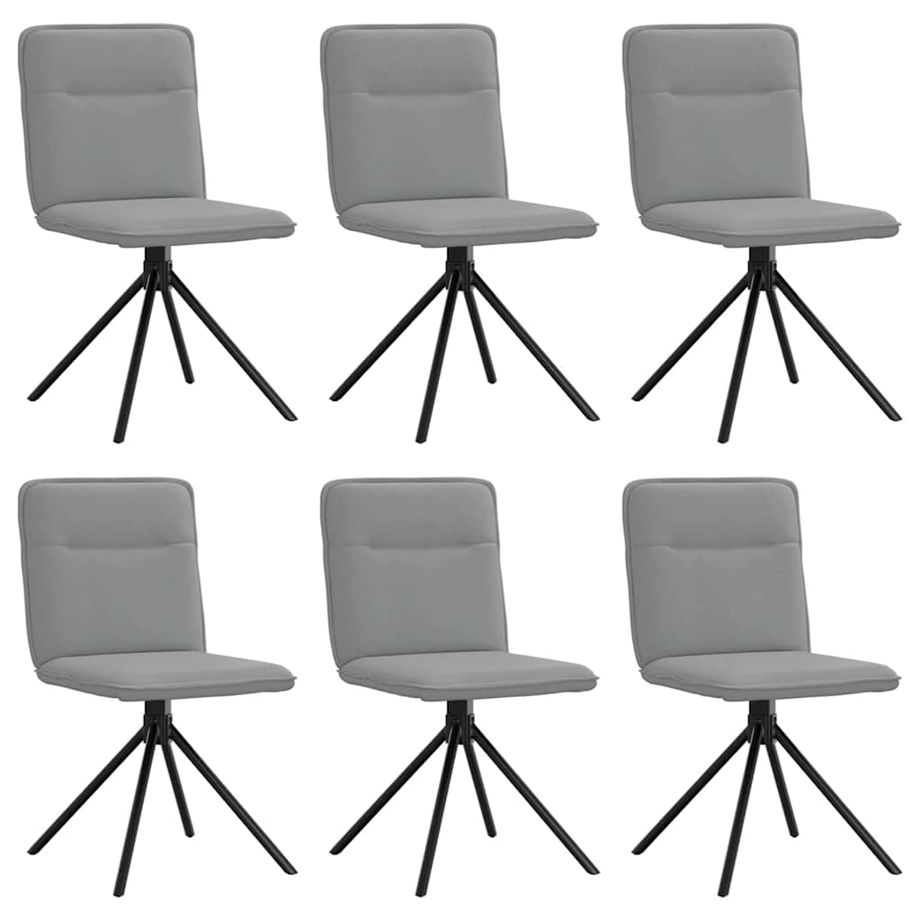 Chaises à manger lot de 6 gris clair tissu - XIOS