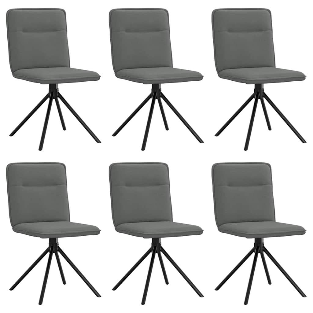 Chaises à manger lot de 6 gris foncé tissu - XIOS
