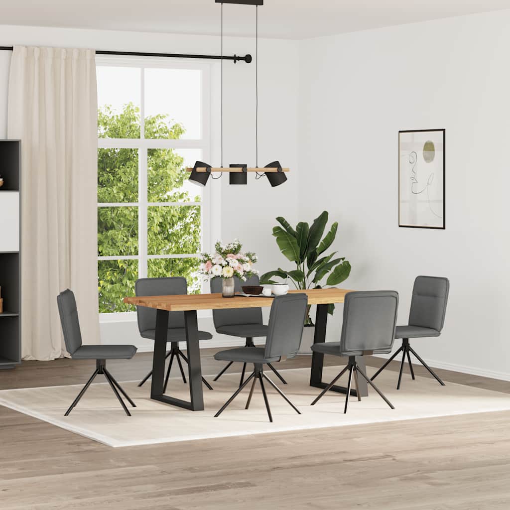 Chaises à manger lot de 6 gris foncé tissu - XIOS