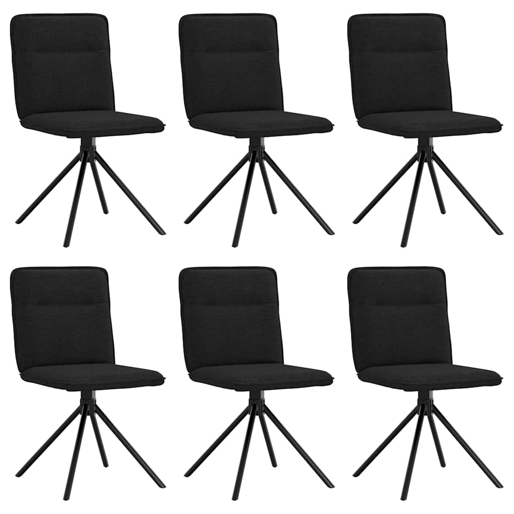 Chaises à manger lot de 6 noir tissu - XIOS