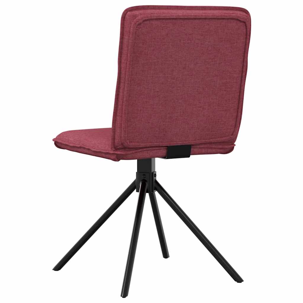 Chaises à manger lot de 6 rouge bordeaux tissu - XIOS