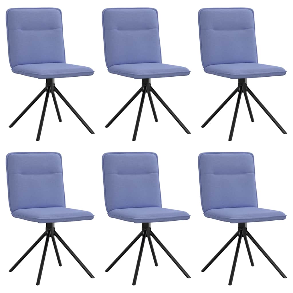 Chaises à manger lot de 6 bleu jean tissu - XIOS
