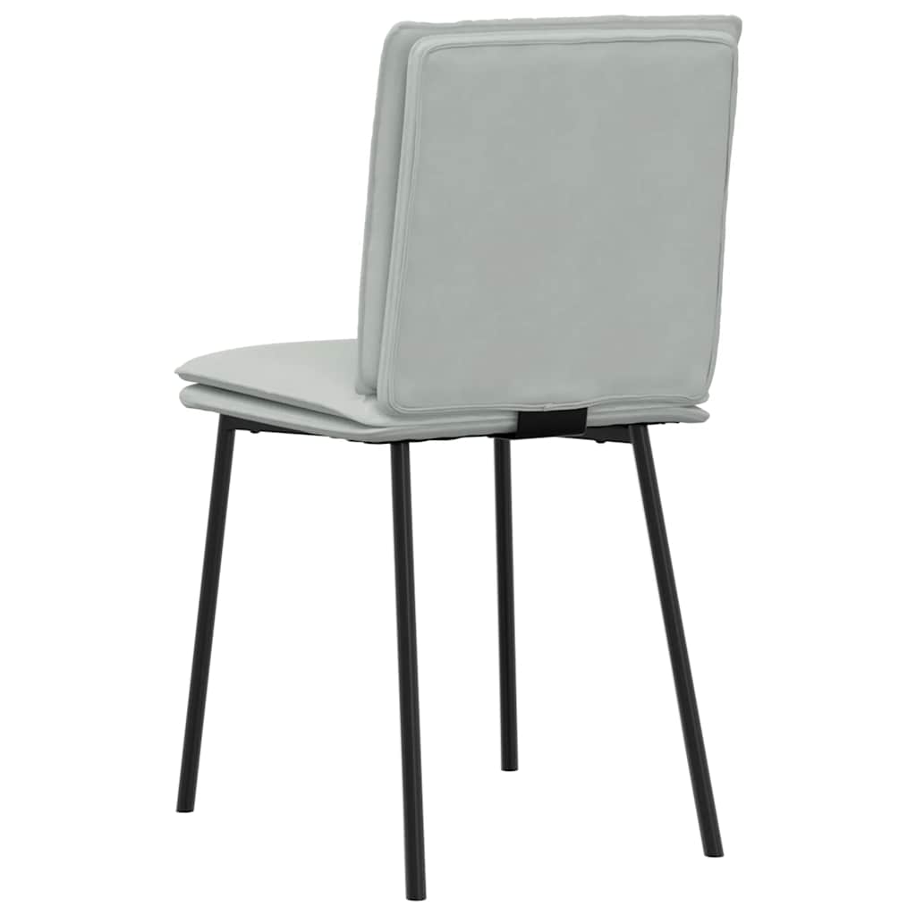 Chaises à manger lot de 6 gris clair velours - XIOS