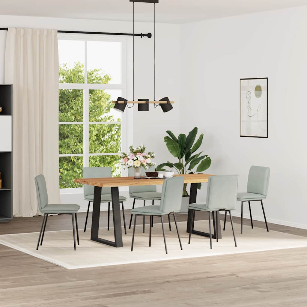 Chaises à manger lot de 6 gris clair velours - XIOS